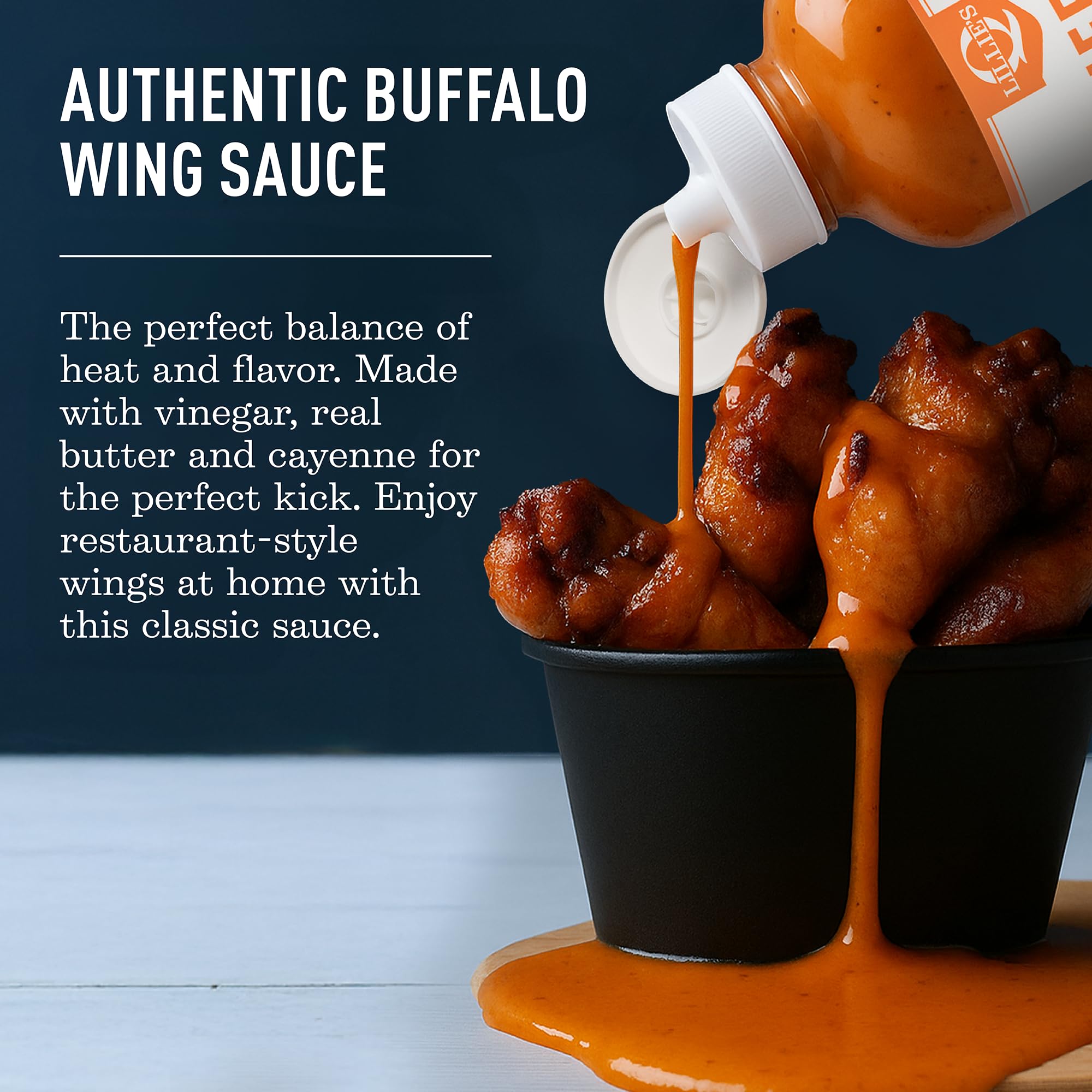 Lillie's Q - Buffalo Wing Sauce, Classic Buffalo Sauce Made with Real Butter & Cayenne, 0g Sugar, Keto Friendly, Wing Sauce for Chicken, Squeeze