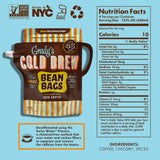 GRADY’S COLD BREW, New Orleans Styel - DECAF, 100% Arabica Ground Coffee & Chicory Pouches | All-in-One Cold Brew Mini Kit with 2 Easy-to-Brew Beans