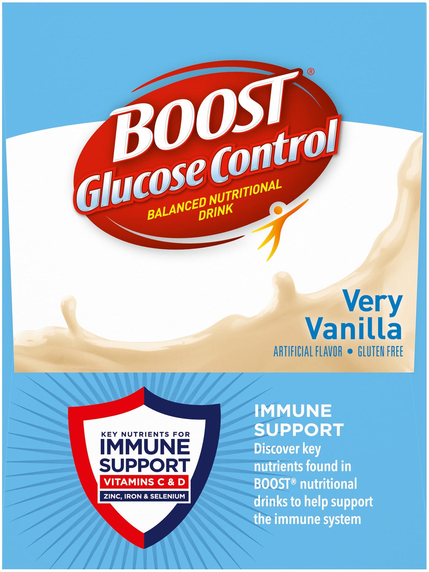 Boost Glucose Control Balanced Nutritional Drink, Vanilla Delight, 8 oz, 6 CT (Pack of 1)