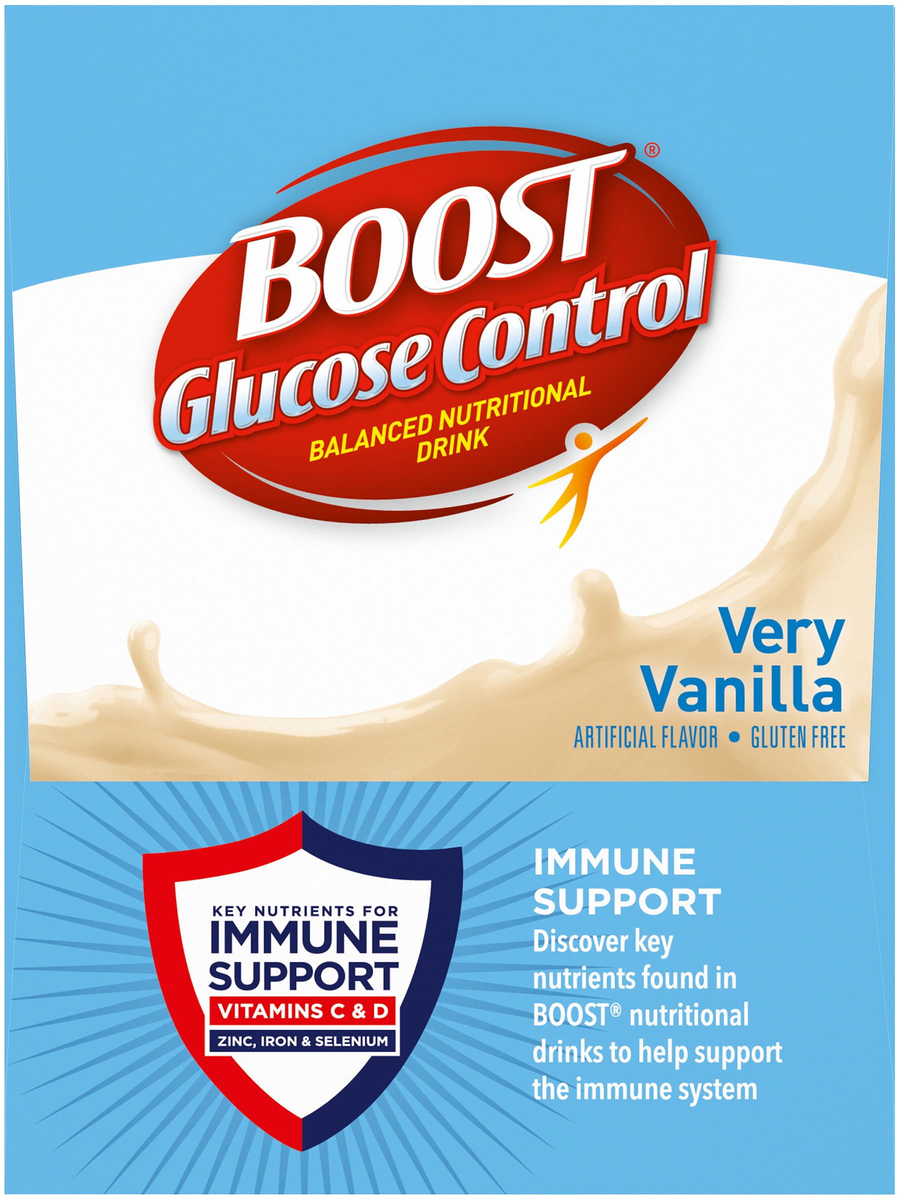 Boost Glucose Control Balanced Nutritional Drink, Vanilla Delight, 8 oz, 6 CT (Pack of 1)