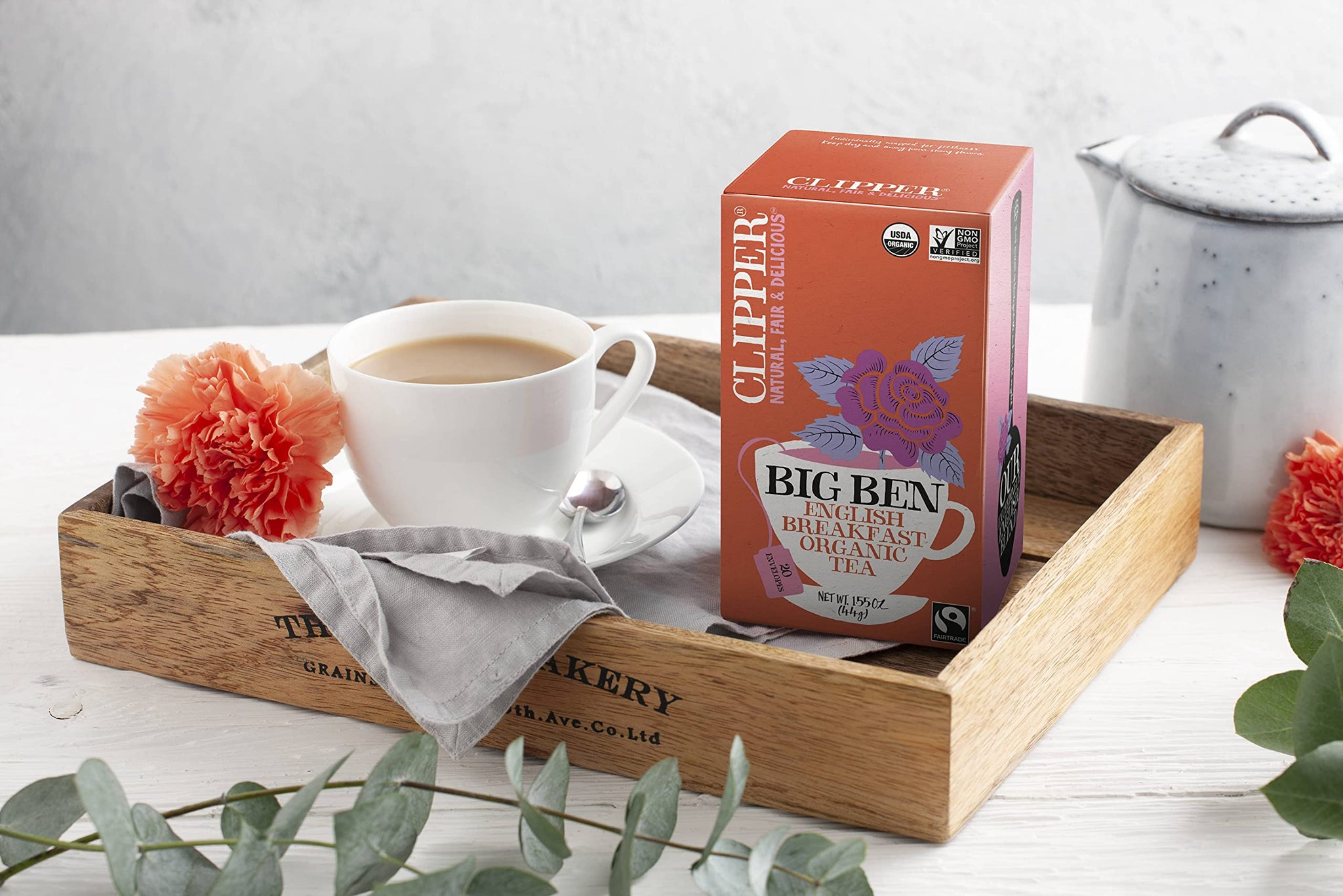 Clipper Organic Breakfast Tea, Big Ben, 20 Count, 6 Boxes
