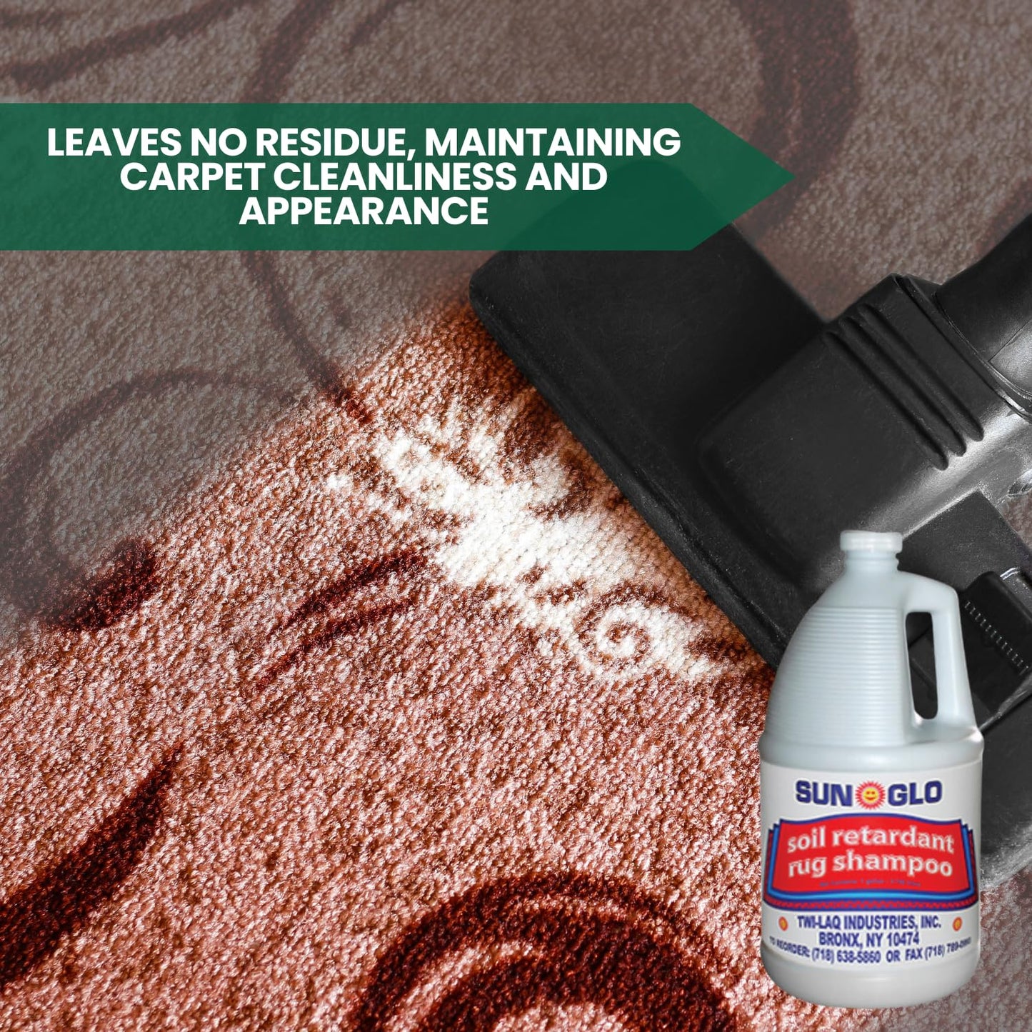 Sun-Glo Soil Retardant Rug Shampoo - High-Efficiency Bonnet Cleaning Solution (4x1 Gallon Case)