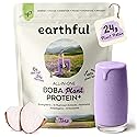 EARTHFUL Boba Plant Protein + Vegan Boba Tea Protein Powder with Supergreens, 10 Mushrooms, Adaptogens & Nootropics, No Added Sugar Meal Replacement