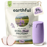 EARTHFUL Boba Plant Protein + Vegan Boba Tea Protein Powder with Supergreens, 10 Mushrooms, Adaptogens & Nootropics, No Added Sugar Meal Replacement