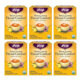 Yogi Tea - Honey Lemon Throat Comfort (6 Pack) - Soothes the Throat - 96 Tea Bags