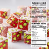 HazerBaba Turkish Delight Pistachio Candy, Pomegranate, 4.4oz (Pack of 1)