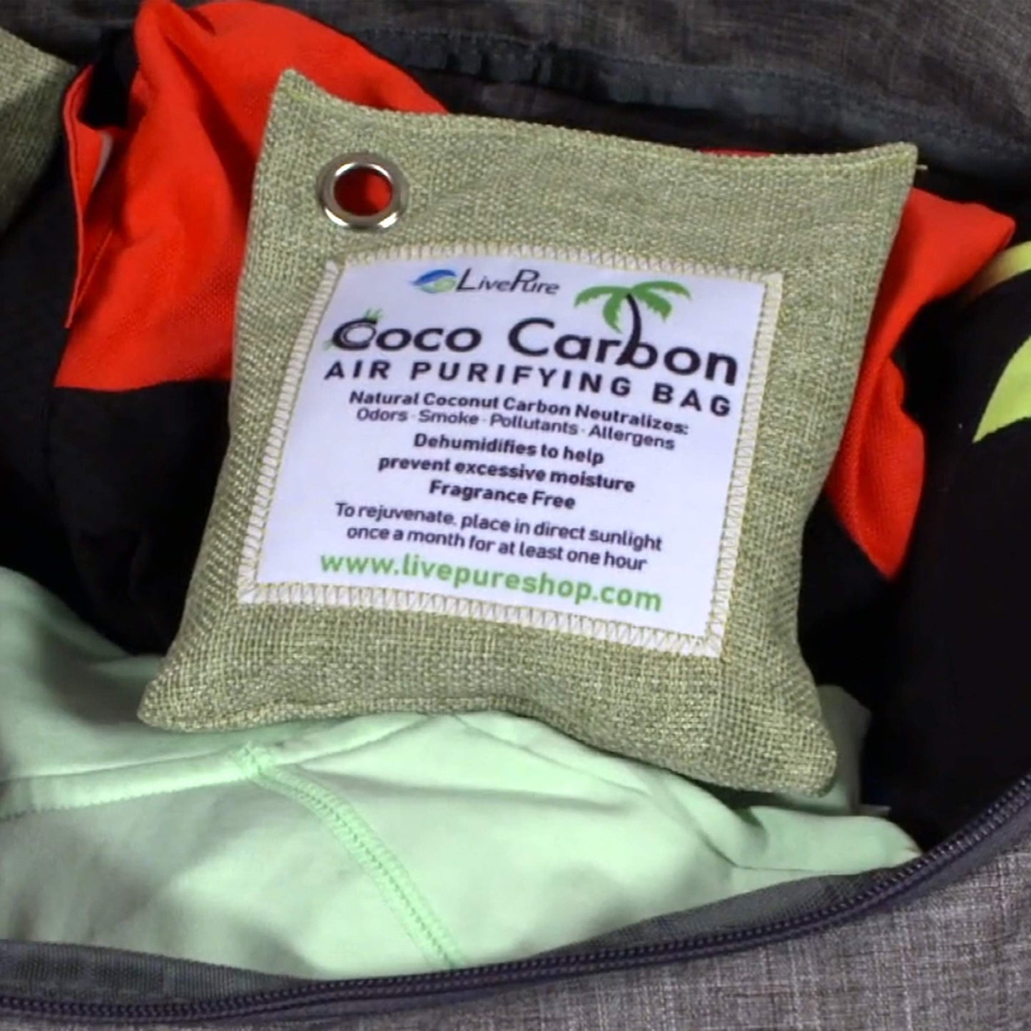 LivePure Natural Cococarbon Air Purifying Bag Value Pack - Mint