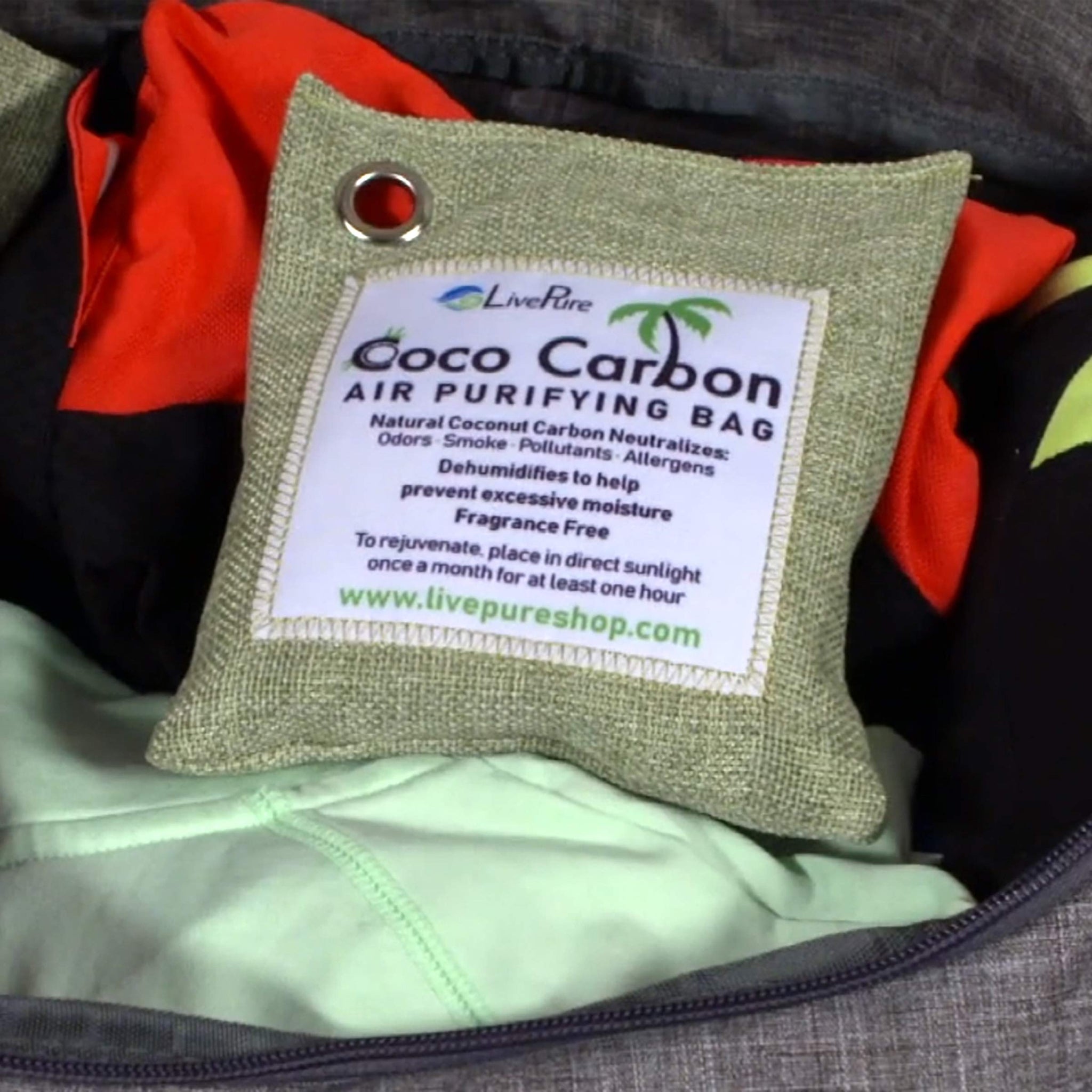 LivePure Natural Cococarbon Air Purifying Bag Value Pack - Mint