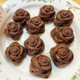 10-PIECE 2OZ Chocolate Gourmet Homemade Snack with Nuts Small Rose Shape Chocolate-SMALLROSE-NPF