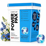 PowerPax 5-in-1 Laundry Detergent Pods - 425 Count, Washer Pods with Stain Remover, Odor Control, Fabric Softener & Color Care for Commercial Laundry