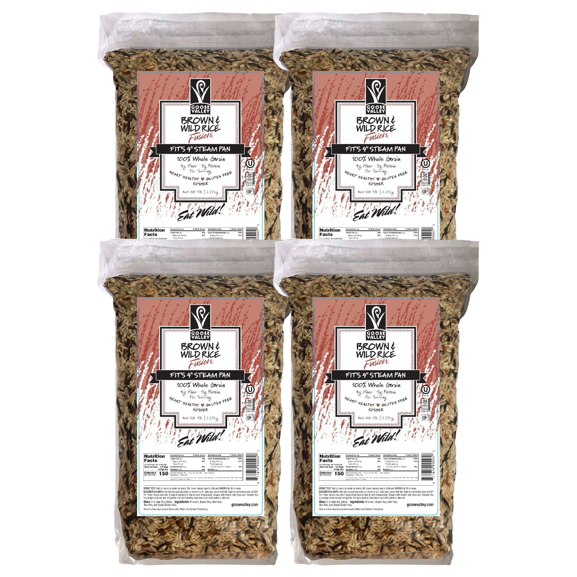 Goose Valley Brown & Wild Rice Fusion, 5 lb, 2.27 kg Set of 4