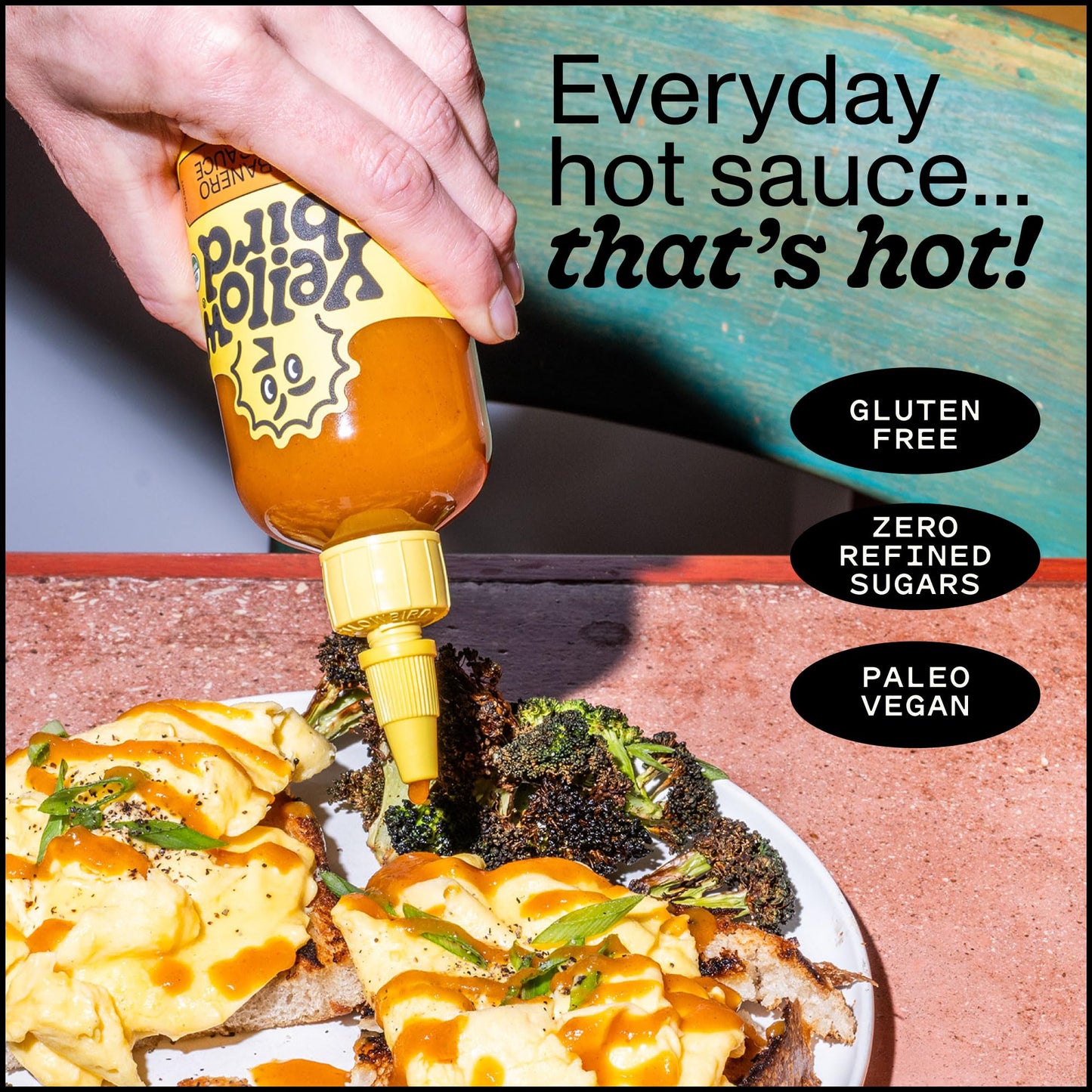 Organic Habanero Hot Sauce by Yellowbird - Organic Hot Sauce with Habanero Peppers, Garlic, Carrots, and Tangerine - Plant-Based, Gluten Free, Non-GMO