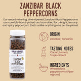 Burlap & Barrel Zanzibar Black Peppercorns - Award-Winning, Vine-Ripened Whole Peppercorns with Bright, Lemony, Spicy Flavor - As seen on Shark Tank