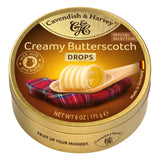 Cavendish & Harvey | Creamy Butterscotch Hard Candy Drops | 6 Ounce Tin