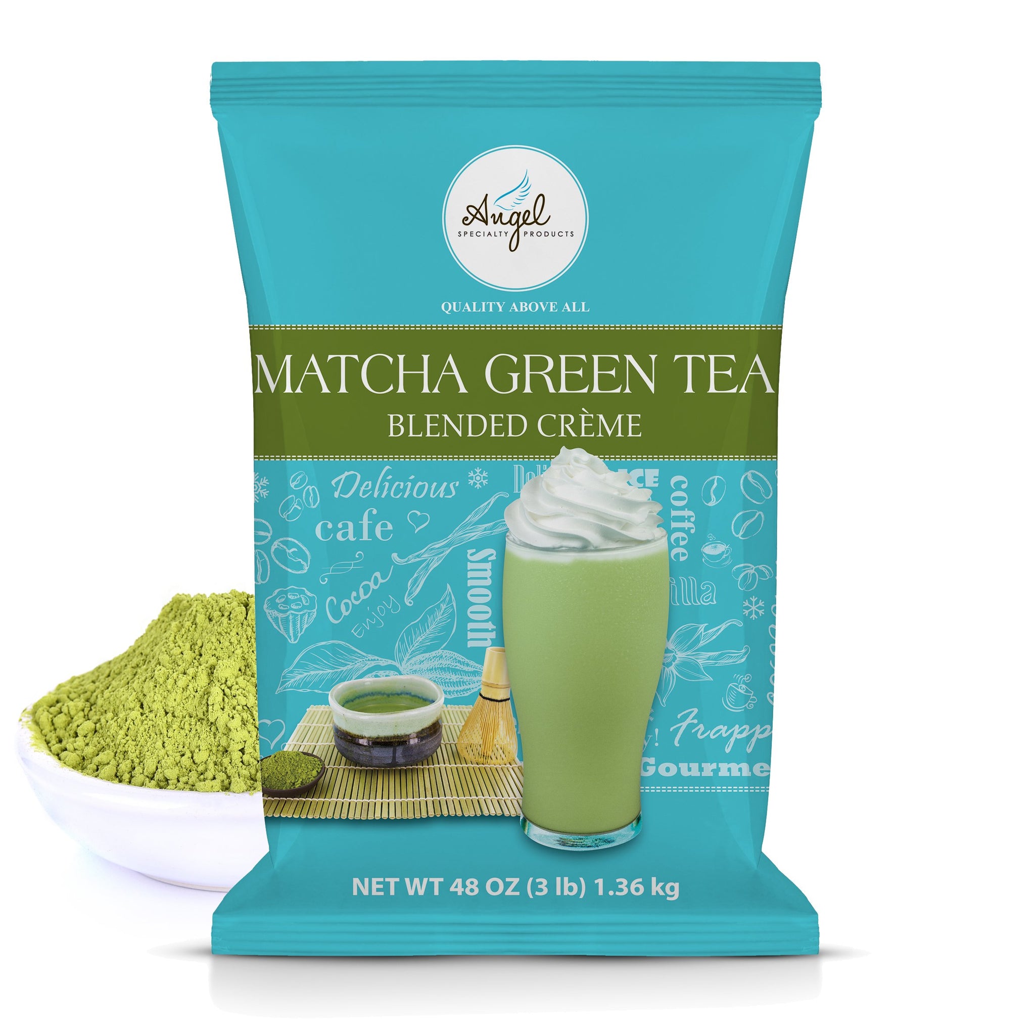Angel Specialty Products Matcha Green Tea Blended Crème Mix [3 LB]
