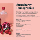 Mixly Strawberry Pomegranate Mixer, Made with Fresh Squeezed Juice, Ready to Drink, Use with Vodka, Tequilla, Soda Water, 16 oz.