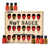 Man Crates, Hot Sauce Inferno Flight, Includes 21 Flavors in Skull-Shaped Mini Hot Sauce Bottles, Spicy Challenge with Habanero, Ghost Pepper & More