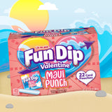 Lik-M-Aid Fun Dip Valentines Day Candy Friendship Exchange Maui Punch, 10.32 oz, 24 Pouches