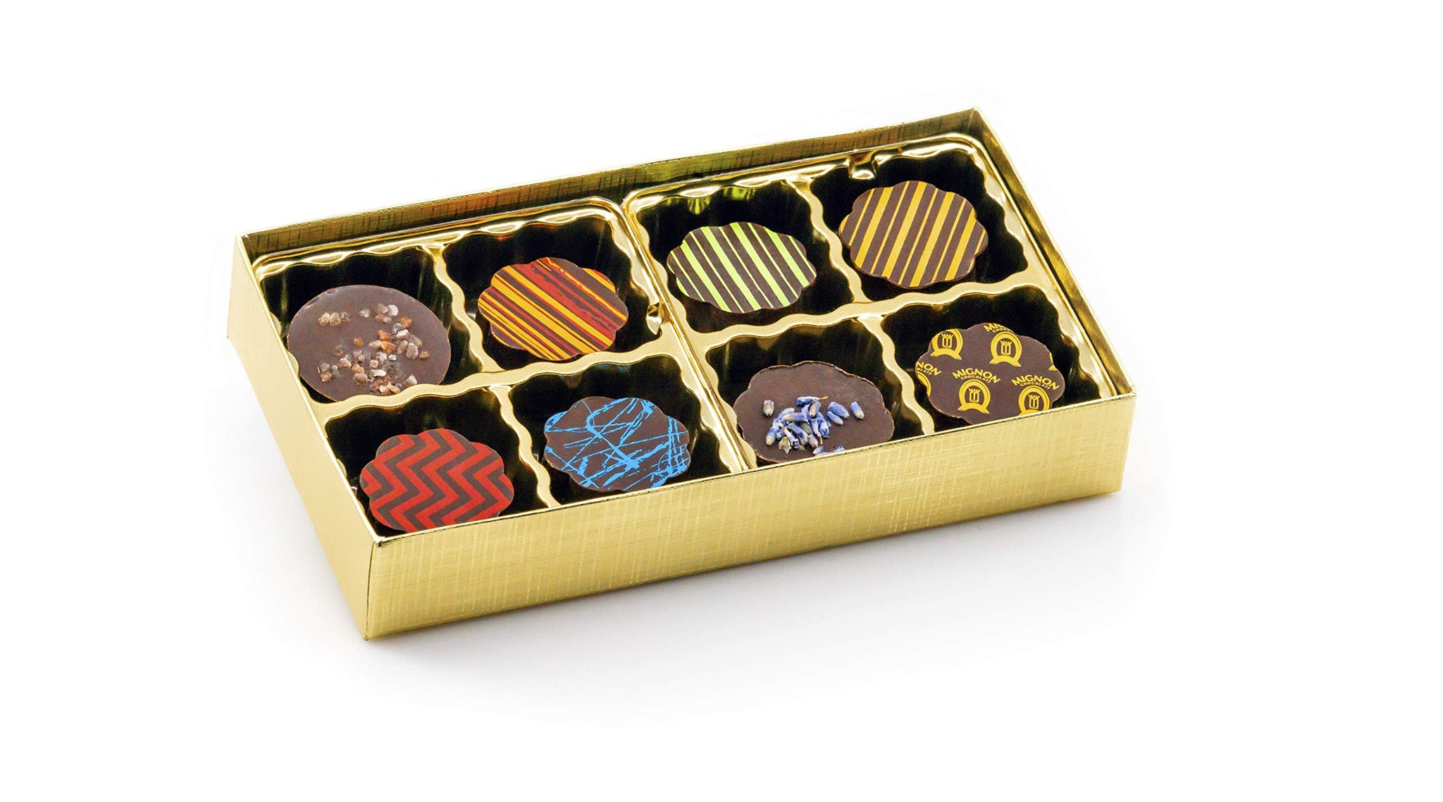 Mignon Chocolate elite luxury chocolate M-Collection - Handmade Gourmet Dark Chocolate Candied (M - Collection, 8 Piece)