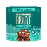 Brownie Brittle - Hot Chocolate Marshmallow Thin and Crispy Sweet Snacks (Pack of 3, 4 oz), Rich Gourmet Brownie Bites Dessert