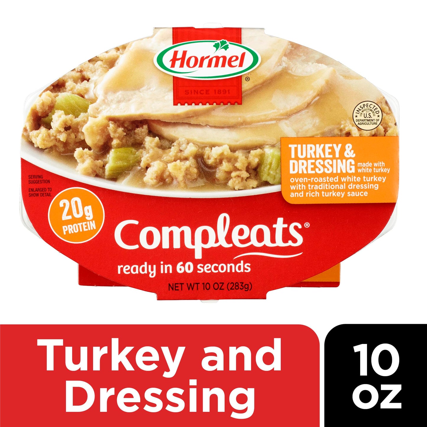 HORMEL COMPLEATS Turkey & Dressing Microwave Tray, 10 oz. (6 Pack)