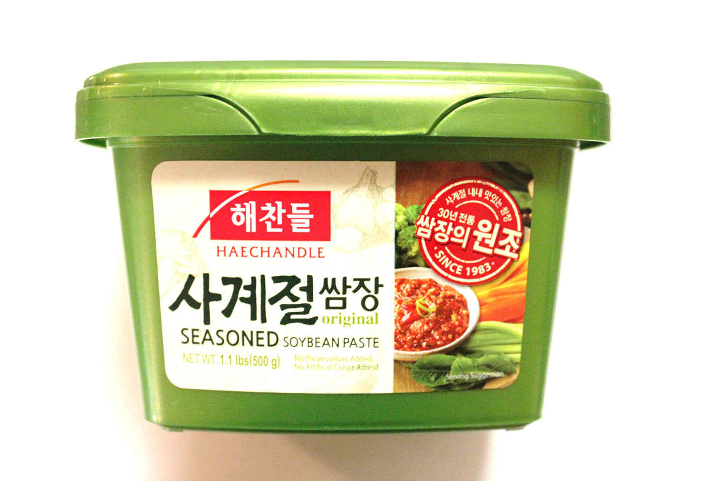 Haechandle Seasoned Soybean Paste 1.1 Lb (500g) Tub (Pack of 2)