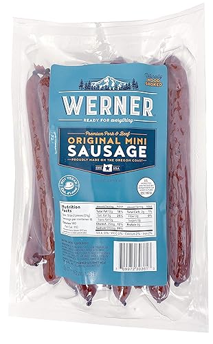 Werner Mini Sausage Sticks Pack of 36 - Bulk Meat Sticks 6” Sausage Sticks - Made in the USA