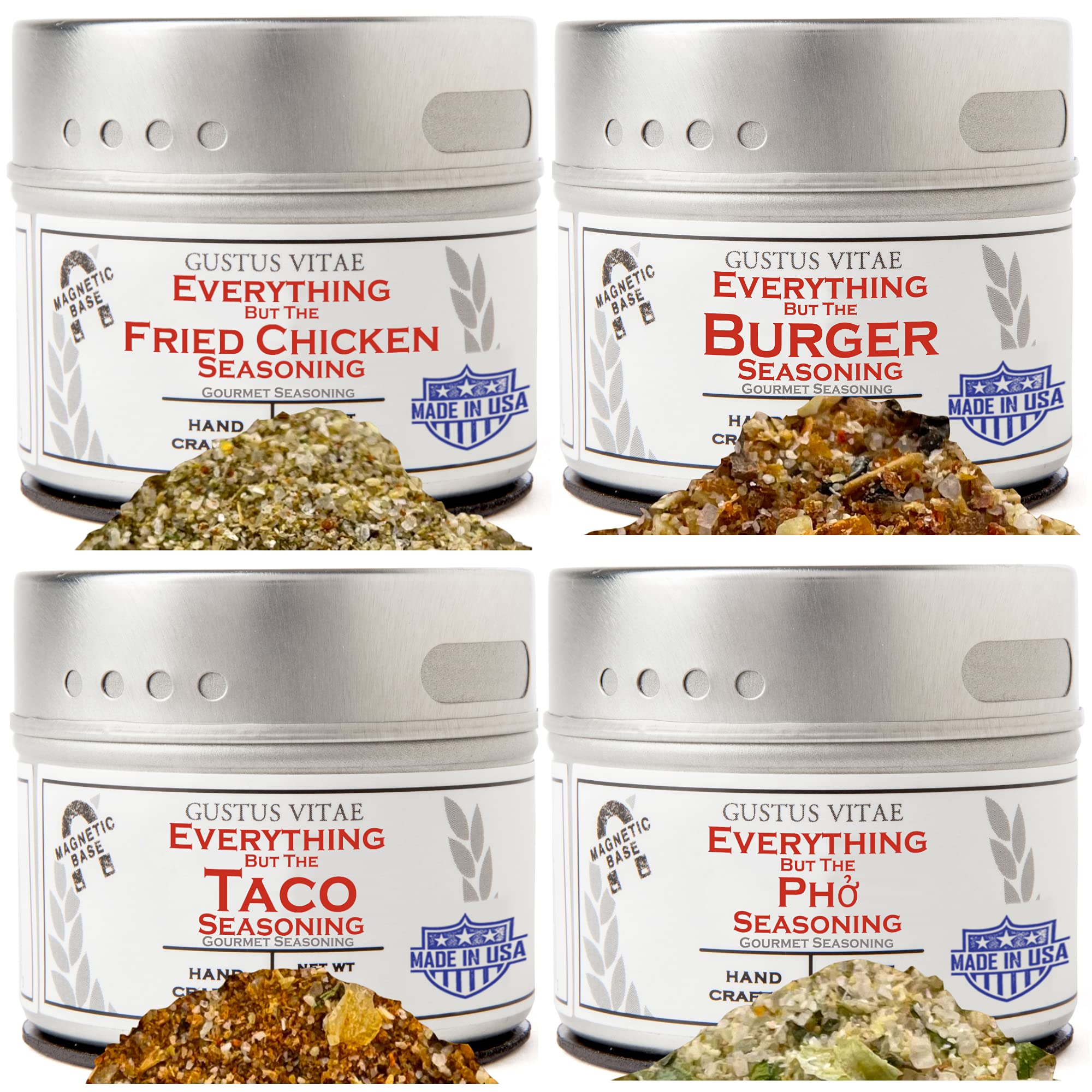 Everything But The Food Truck Favorite Flavors Collection | Authentic Small Batch Seasonings | 4 Gourmet All Natural Spice Blends | Hand Packed, Non