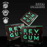 Rev Gum Caffeine Energy Gum | Extra Strength 100mg of Caffeine per Gem | Spearmint Sugar Free Caffeine Gum - Low Calorie Chews to Help You Stay Alert