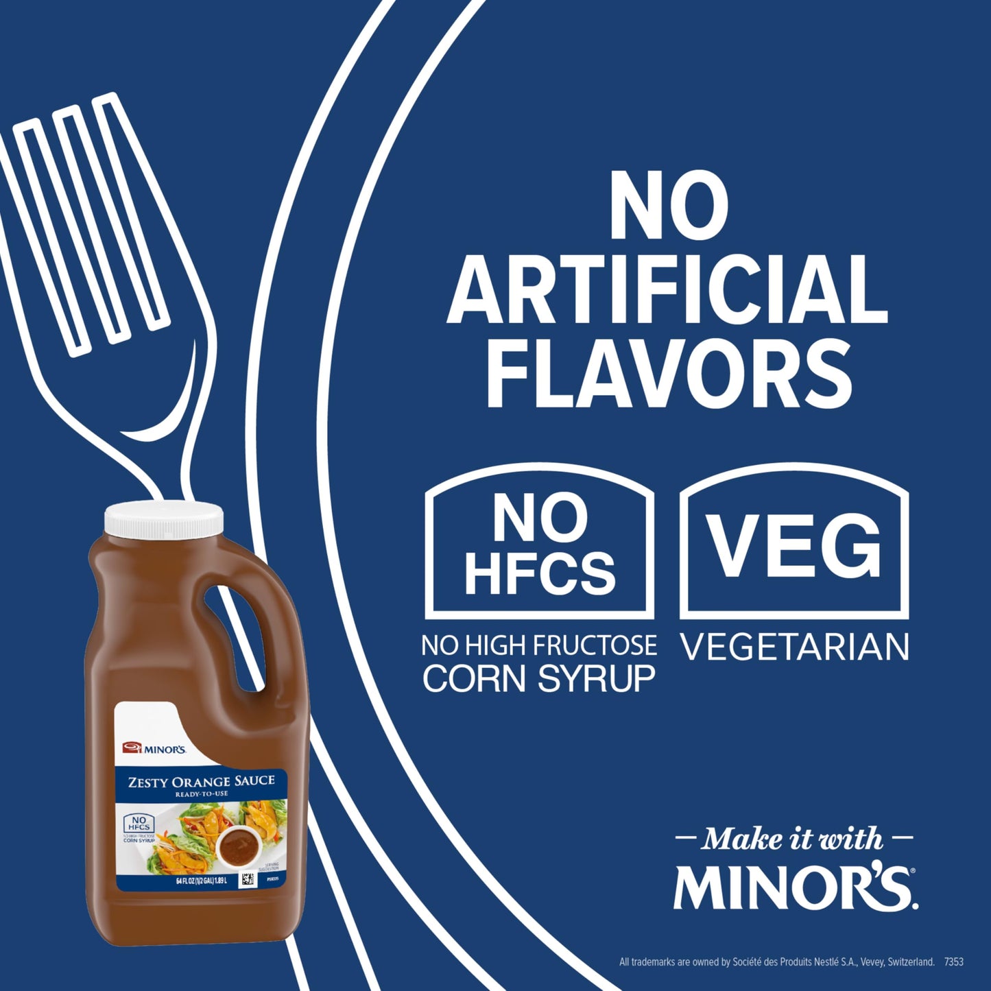 Minor's Zesty Orange Sauce, Sweet Stir Fry Sauce and Marinade, Chicken and Seafood Glaze, Vegetarian, 5 lb 6.4 oz Jug