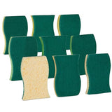 Smart Design Heavy Duty Cellulose Smart Scrub Sponge - Set of 9 - Ultra Absorbent - Ergonomic Shape - - Cleaning, Dishes, & Hard Stains - Green