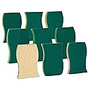 Smart Design Heavy Duty Cellulose Smart Scrub Sponge - Set of 9 - Ultra Absorbent - Ergonomic Shape - - Cleaning, Dishes, & Hard Stains - Green