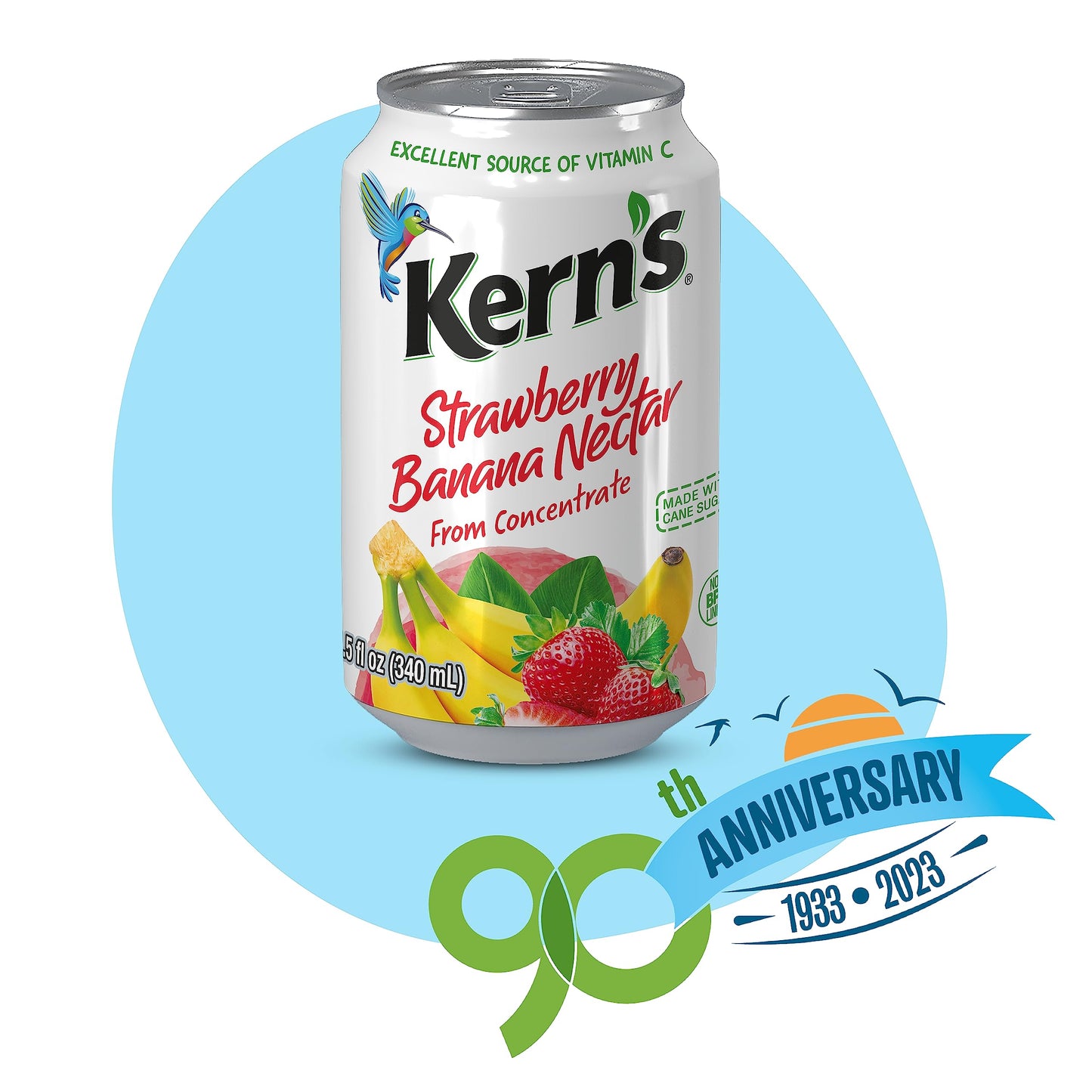 Kern’s Tropical Fruit Nectar Juice Variety Pack - Strawberry Banana & Guava Juice - Made from Fruit Puree for Smoothie Mix, Cocktail Mixers & Kids