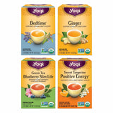 Yogi Tea Variety Pack - 16 Bags per Pack (4 Packs) - Organic Black, Green & Herbal Teas - Includes Bedtime, Ginger, Green Tea Blueberry Slim Life