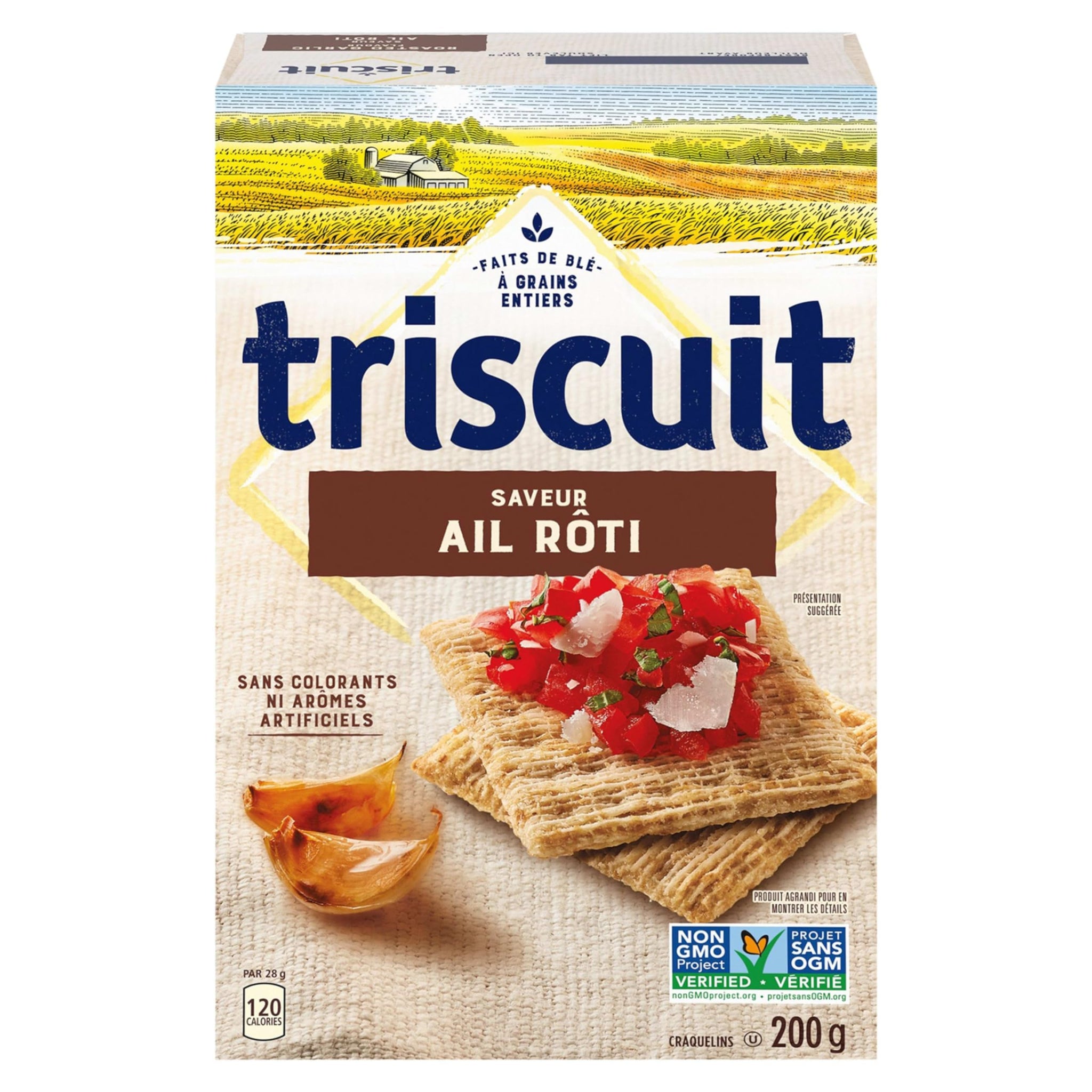 Christie TRISCUIT Roasted Garlic Crackers, 200g/7.1 oz., (Imported from Canada)