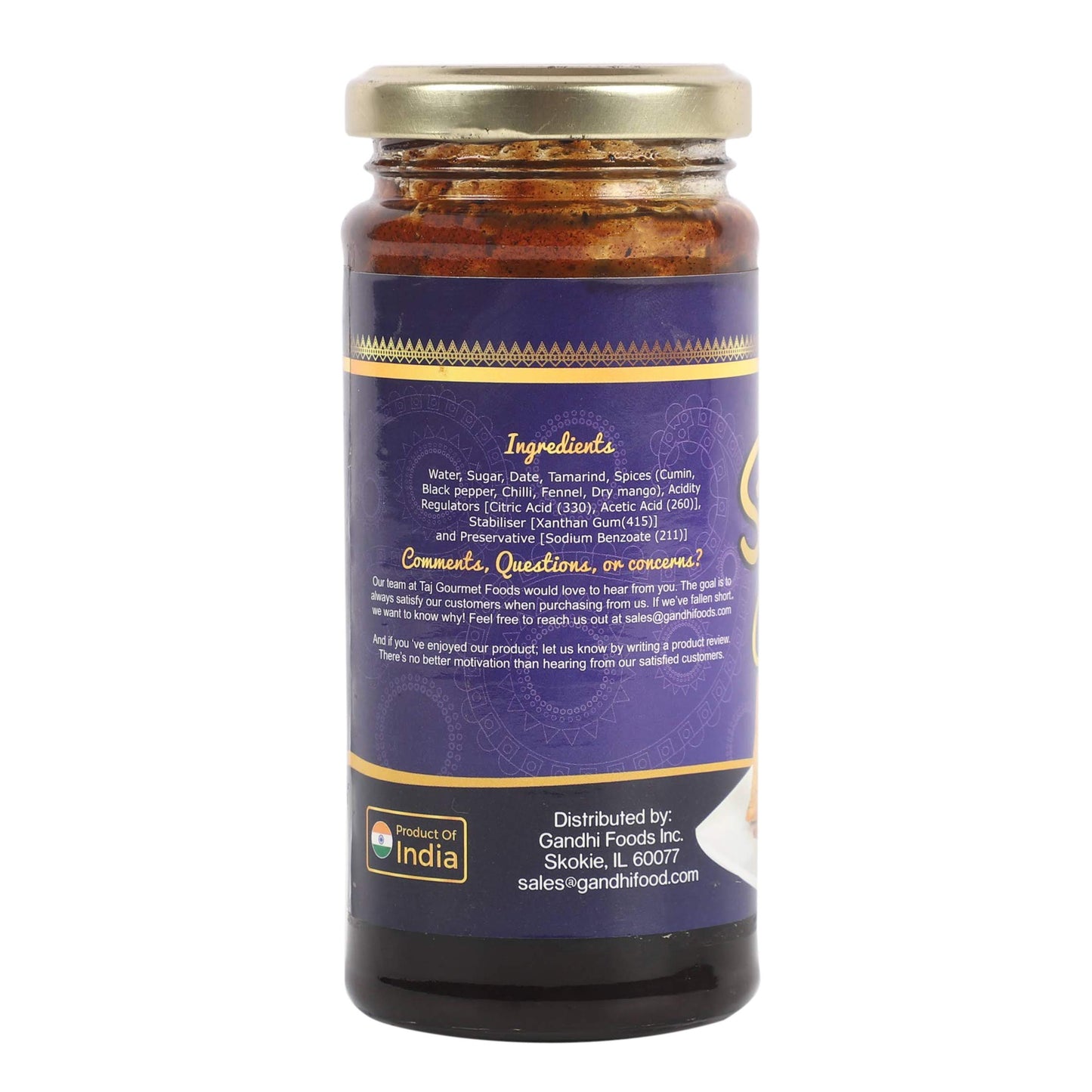 TAJ Gourmet Samosa Chutney, (Special Tamarind Spice Blend), 320g (11.2oz)
