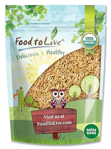 Organic Brown Basmati Rice, 1 Pound - Non-GMO, Whole Grain, Long-Grain Rice Variety, Fragrant, Kosher, Vegan, Bulk. Less Starch Content. High in Dietary Fiber. Great for Making Stir-Fries, Curries