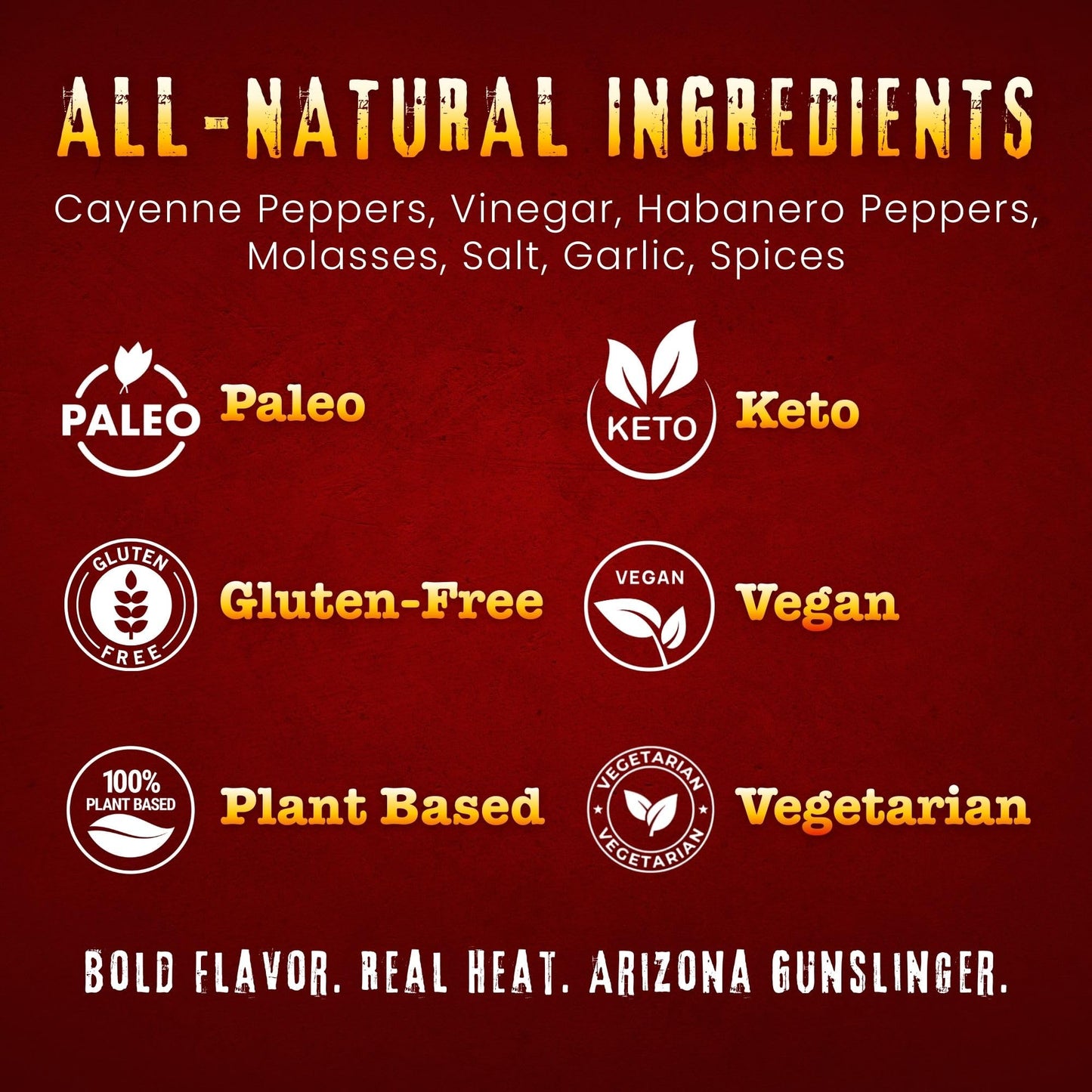 Arizona Gunslinger Cayenne Habanero Pepper Sauce, Bold Habanero Hot Sauce Made with Cayenne Peppers for a Fiery Southwest Kick, Perfect for Adding