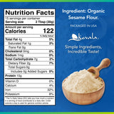 Kevala Organic Sesame Flour - 50% Protein Flour Made with Non GMO Sesame Seeds, With Mild Sesame Flavor, Vegan Protein Source, For Making Bread