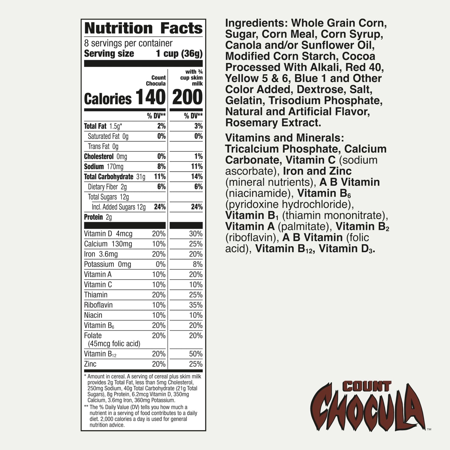 Count Chocula Cereal with Monster Marshmallows, Kids Breakfast Cereal, Limited Edition, Made with Whole Grain, 10.40 oz