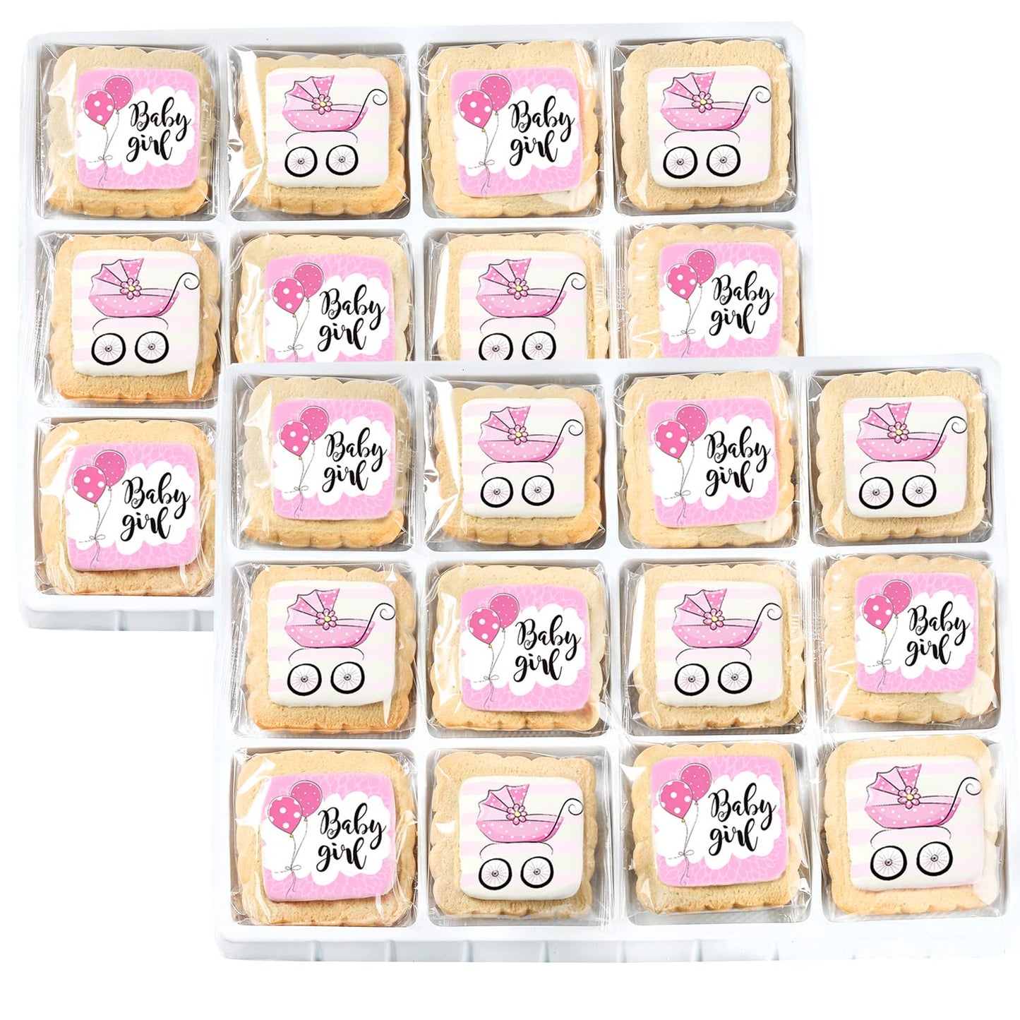 Baby Shower Cookies Baby Girl 24 PACK Favors Dessert Table Decorated Individually Wrapped Sugar Cookies Party Gift