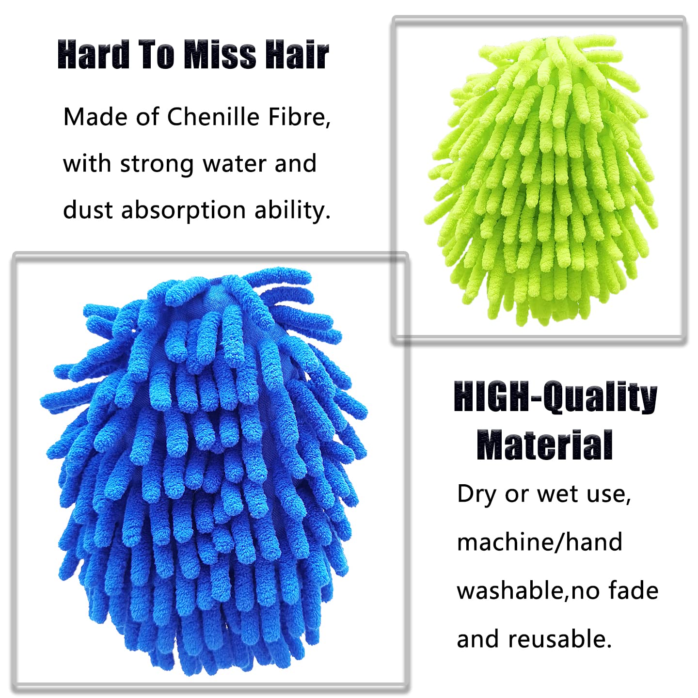 13 Inch Microfiber Feather Duster,with 4 pcs Washable Duster Head, Car Duster, Perfect for Cleaning Windows, Tables, Cars,Furniture, Walls, Fans