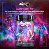 4XP Ultra Nightmare Watermelon Gaming Energy Drink Mix| Low-Caffeine Nootropic Powder with B Vitamins & Watermelon Flavor for Gamers | 50-Serving