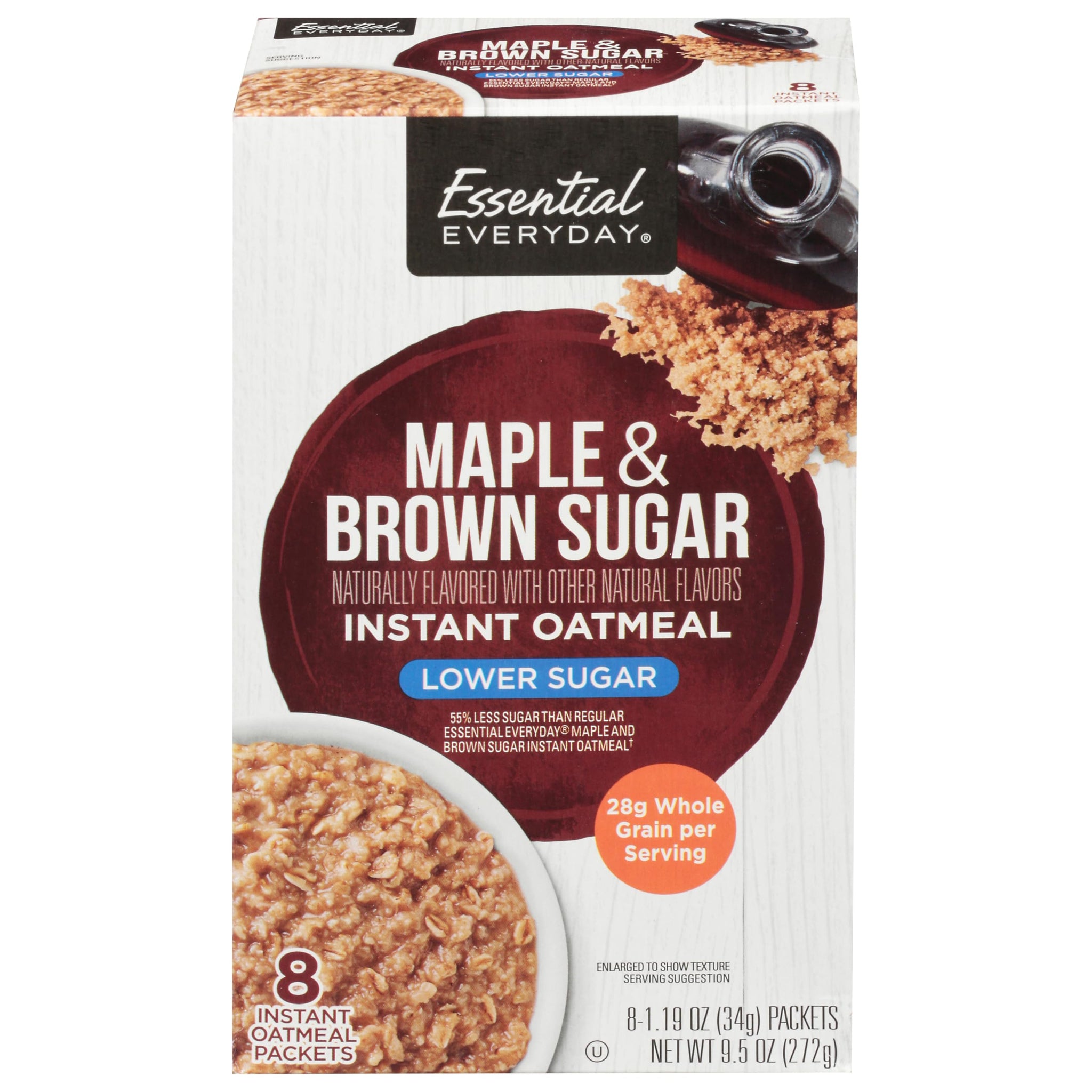 Essential Everyday, Maple n Brown Sugar Instant Oatmeal, 8 Count
