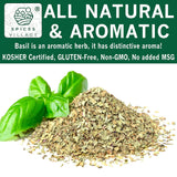 SPICES VILLAGE Dried Basil (2.3 oz), Basil Spice, All Natural Fresh Leaves, Pure Mediterranean Seasoning - Kosher Certified, Gluten Free, Non GMO