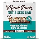 Munk Pack Fiber Nut Bars, Coconut Almond Dark Chocolate, Prebiotic Probiotic GLP-1 Snack, 5g Fiber, Gut Friendly Allulose, Plant Protein, Gluten Free