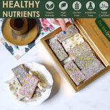 Cezerye Turkish Delight - Fig, Pomegranate, Carrot & Pistachio Lokum, Traditional Turkish Sweets, Healthy Arabic Candy Gift Box, 17.6 oz (500g)