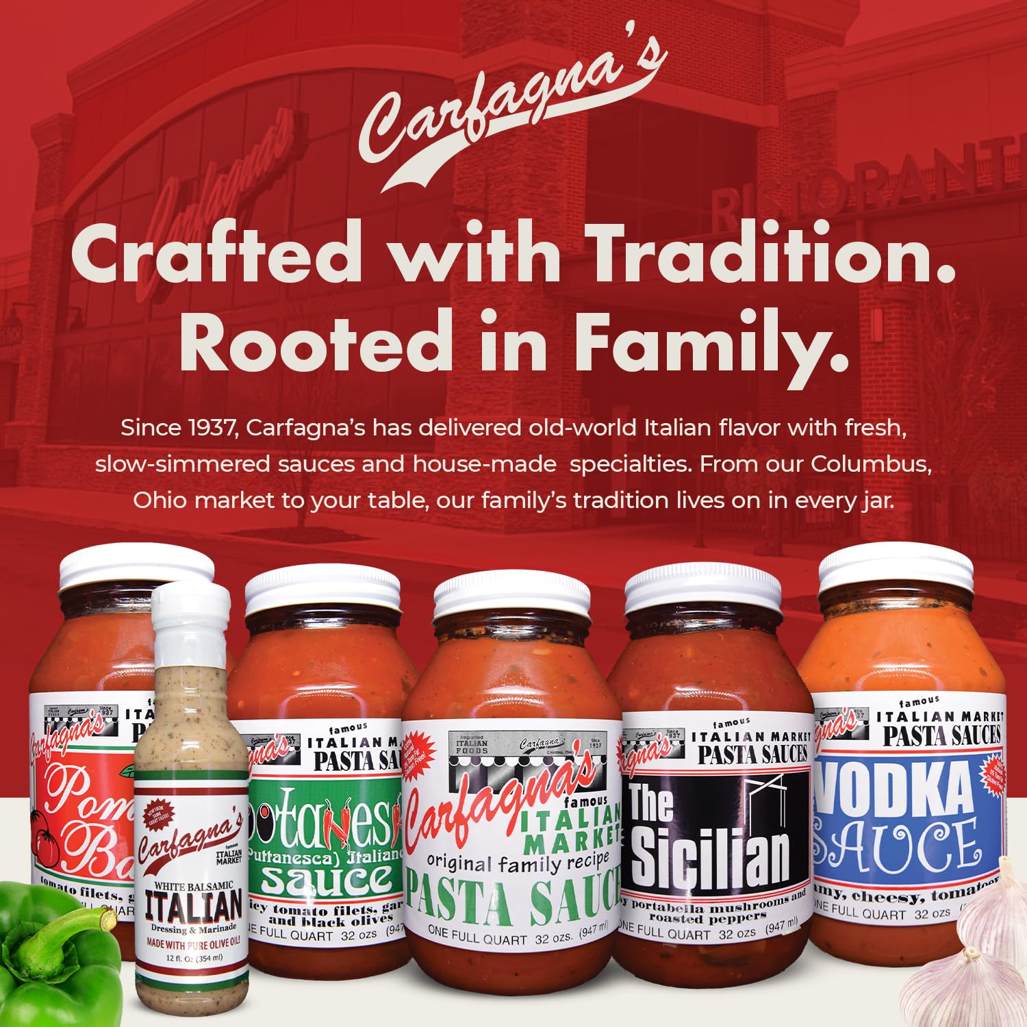 Carfagna's Pasta Sauce, Established 1937, Family Recipe, Made in Small Batches (32 Ounce, Pomodoro Basil)