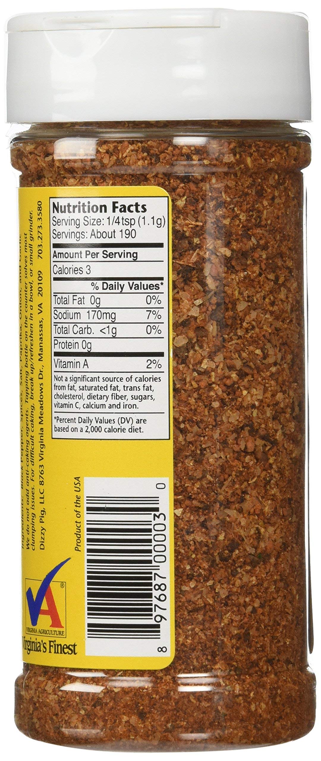 Dizzy Pig Cow Lick Texas-Style Spicy Beef Seasoning Rub (8oz Shaker) - Seasons 30+lbs of Food - Hand Made in the USA - MSG Free, Gluten Free