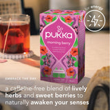 Pukka Morning Berry Organic Herbal Tea Bags, Caffeine Free Natural Energy, 20 Tea Bags